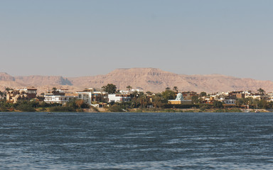 Fototapeta premium Traditional architecture of the Egyptians on the coastline of the Nile river.