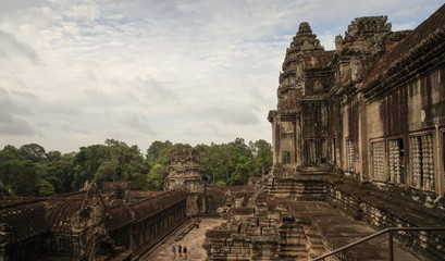 Siem Reap, Cambodia - August 06, 2016:The Angkor Wat Temple in Siem Reap Cambodia, The Angkor Wat is an UNESCO World Herutage site since 1992. Famous for it's construction process and carving murals.