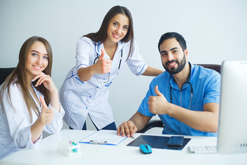 Fototapeta premium Group of medical workers portrait in hospital