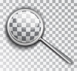 Magnifying Glass. Lens is a transparent background. Isolated vector object.