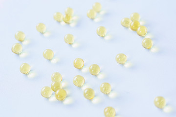 Yellow balls on a blue background