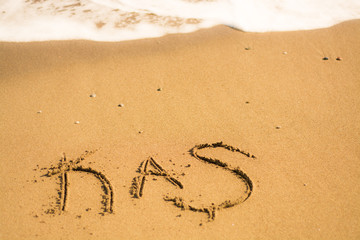 writing on the beach love