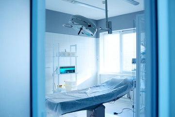 operating room and surgical lamp in a modern clinic