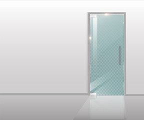 modern glass door is a tree and transparent glass for architectural projects and building drawings.