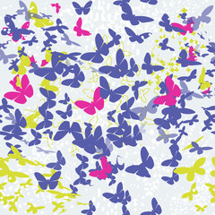 Butterfly. Seamless vector pattern.
