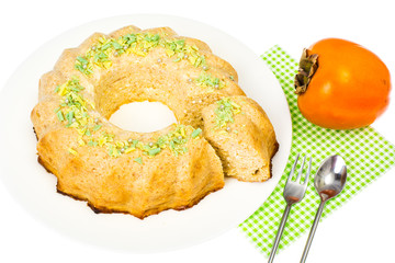 Curd pudding and cappuccino