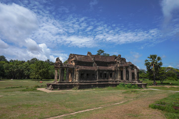 Fototapeta na wymiar Siem Reap, Cambodia - August 06, 2016:The Angkor Wat Temple in Siem Reap Cambodia, The Angkor Wat is an UNESCO World Herutage site since 1992. Famous for it's construction process and carving murals.