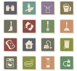 cleaning company icon set
