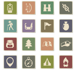 day of scouts icon set