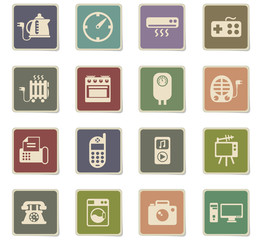 home appliances icon set