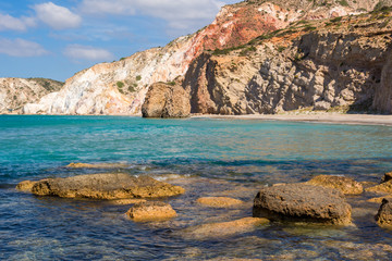 Firirplaka beach on Milos island. Greece