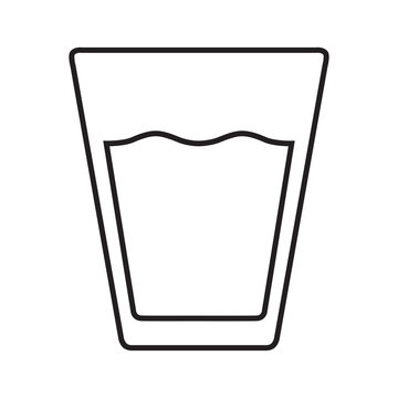 glass with straw line black icon