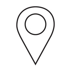 Map pointer pin line icon flat vector isolated