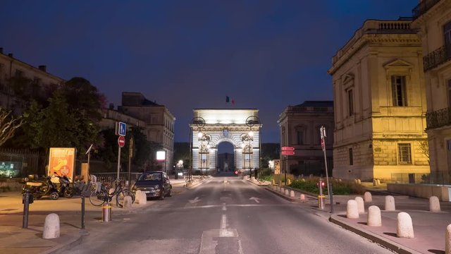 Timelapse of Foch street and Porte Du Peyrou