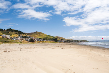 View of the hills from a beach, in Estero Bluffs State Park, California