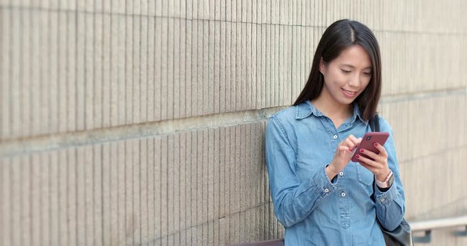 Woman use of mobile phone for online shopping