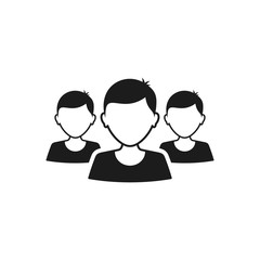Team icon, vector. People isolated illustration. Flat design