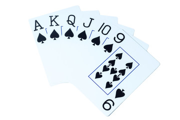 Playing cards on a white background