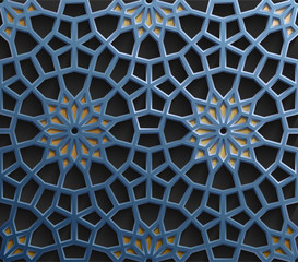 islamic oriental patterns, Seamless arabic geometric ornament collection. Vector traditional muslim background. east culture, indian heritage, arabesque, persian motif, 3D. Ramadan kareem. Gold