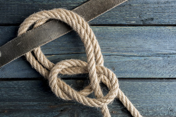 Hitching Tie Knot. Rope node.