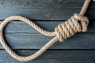 hangman's noose. Gallows knot. Rope node - 198780206