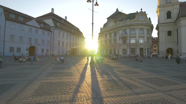 The Large Square seen at sunset, Sibiu