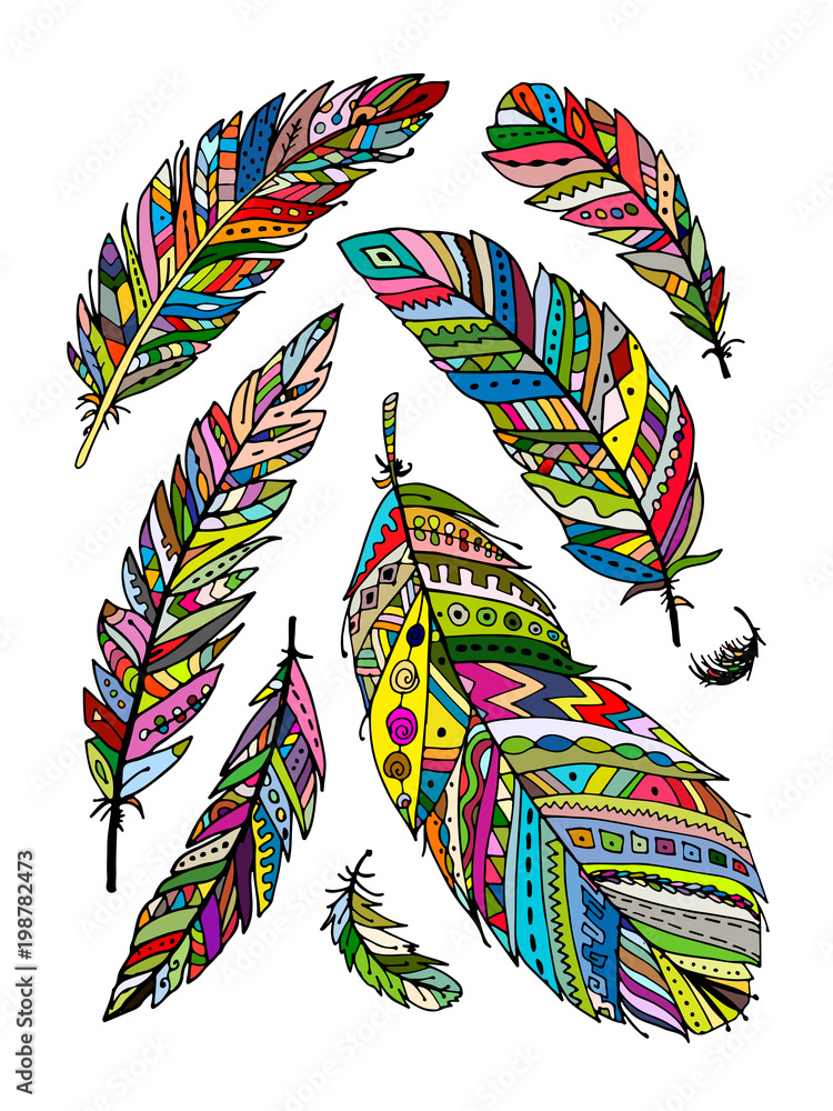 Poster feather collection for your design
