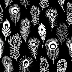 Keuken foto achterwand Pauw Pauwenveren, naadloos patroon voor uw ontwerp