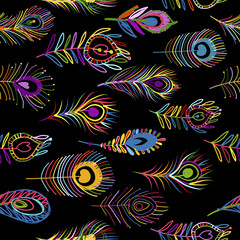 Peacock feathers, seamless pattern for your design