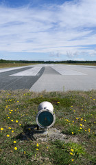 Aviation: Beacon at the end of the runway of the small airfield on Laesoe island