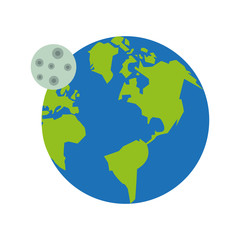 Earth and the moon vector illustration graphic design