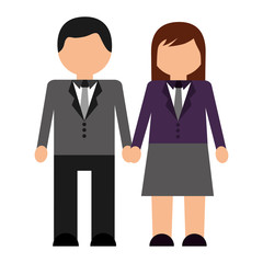 Obraz na płótnie Canvas business couple avatars characters
