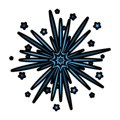 Fireworks exploding isolated vector illustration graphic design