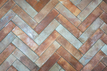 Obraz premium Pathway Brick block pattern, Brick footpath for background.