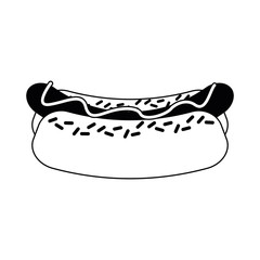 Hot dog fast food vector illustration graphic design