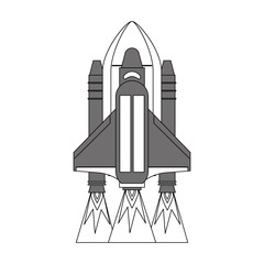 Spaceship taking off vector illustration graphic design