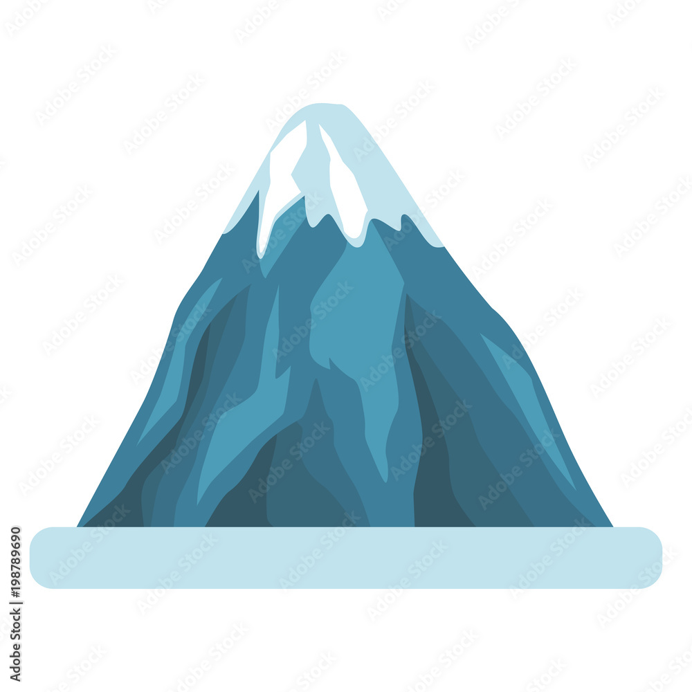 Poster Mountain with snow vector illustration graphic design