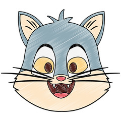 Cute cat cartoon vector illustration graphic design