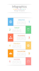 Infographic design elements for your business data with 6 options, parts, steps, timelines or processes. Vector Illustration.
