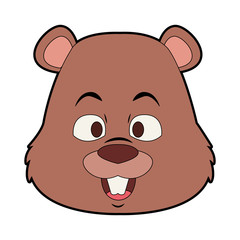 Cute beaver cartoon vector illustration graphic design