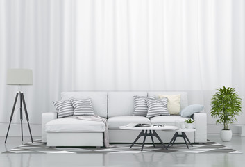 3D rendering of interior modern living room 