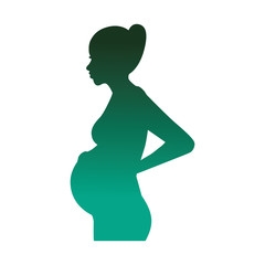 silhouette side view woman pregnancy