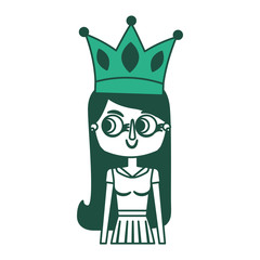 beauty cartoon woman wearing crown