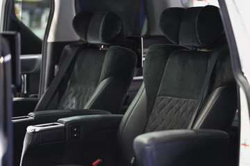 Comfortable leather seats in the Luxury car.