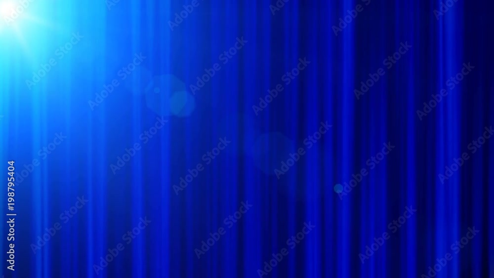 Aufkleber Spectral Blue Sway Curtain Movement Concept Design Background. Animation Graphic Sun Flare Flutter Pattern Backdrop.
