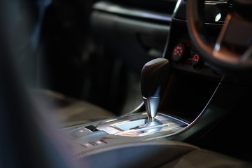 Automatic gear stick in the Modern car.