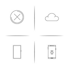 Music simple linear icons set. Outlined vector icons