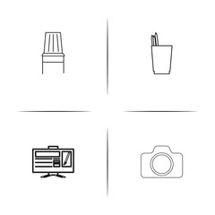 Creative Process And Design simple linear icons set. Outlined vector icons