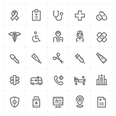 Mini Icon set – Healthcare and Medical icon vector illustration