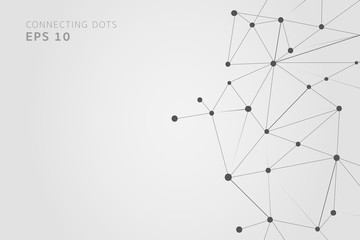 Abstract connecting dots and lines, Polygonal background, technology design, vector illustrator.